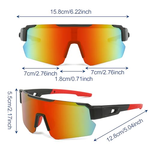 B0DDKBJ3Z8 gal 1 69cfba95cf902 KASESSS 2 PCS Occhiali da Sole Sportivi, Occhiali da Ciclismo per Uomini Donne, Occhiali da Sole da Ciclismo, UV400 Occhiali
