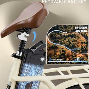 ONESPORT OT16-2 Bici Elettrica Pieghevole, 20" E-City Bike Portatile con 250W Motore & 48V 17Ah Batteria Rimovibile, 7 Vel... 8 ONESPORT OT16-2 Bici Elettrica Pieghevole, 20" E-City Bike Portatile con 250W Motore & 48V 17Ah Batteria Rimovibile, 7 Vel... - immagine 4