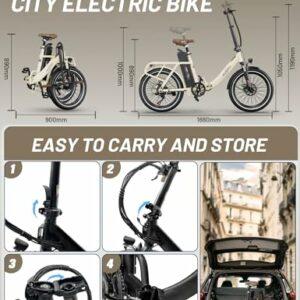 ONESPORT OT16-2 Bici Elettrica Pieghevole, 20" E-City Bike Portatile con 250W Motore & 48V 17Ah Batteria Rimovibile, 7 Vel... 9 ONESPORT OT16-2 Bici Elettrica Pieghevole, 20" E-City Bike Portatile con 250W Motore & 48V 17Ah Batteria Rimovibile, 7 Vel... - immagine 5