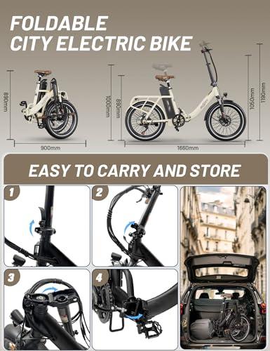 ONESPORT OT16-2 Bici Elettrica Pieghevole, 20" E-City Bike Portatile con 250W Motore & 48V 17Ah Batteria Rimovibile, 7 Vel... 4 B0DFCF9D2Z gal 3 69d0bbeb0d2e4 ONESPORT OT16-2 Bici Elettrica Pieghevole, 20" E-City Bike Portatile con 250W Motore & 48V 17Ah Batteria Rimovibile, 7 Vel...