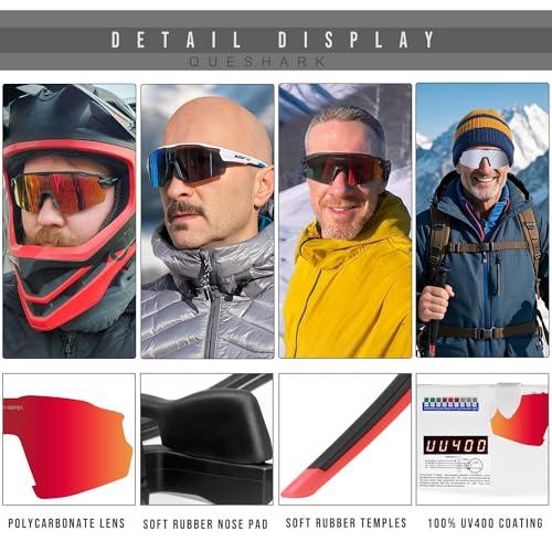 Queshark Occhiali Ciclismo Uomo e Donna, Occhiali Veloci Polarizzati, Con 1 Lenti o 4 lenti Intercambiabili, TR90 Montatura, 3 B0DFSKGRMQ gal 2 69cfbae2971b7 Queshark Occhiali Ciclismo Uomo e Donna, Occhiali Veloci Polarizzati, Con 1 Lenti o 4 lenti Intercambiabili, TR90 Montatura,
