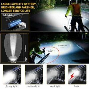 Chasinglee Luci Bici Ricaricabili USB,Luci Bicicletta LED Potenti Super Luminoso 2000 Lumens Luce Bici Anteriore e Posteriore 7 Chasinglee Luci Bici Ricaricabili USB,Luci Bicicletta LED Potenti Super Luminoso 2000 Lumens Luce Bici Anteriore e Posteriore - immagine 3