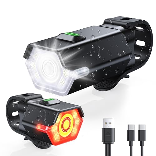 B0DHG8M798 gal 0 69cfa69b59382 CIRYCASE Luci Bicicletta LED, Ricaricabili USB Luci Bici Posteriore e Anteriore Avvertimento Lato 360° Rotabile, Alta Luminos