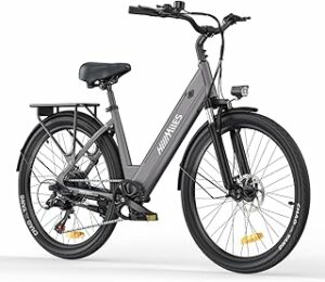 HillMiles Bici Elettrica Per Adulti Da 26", 7 Velocità Bicicletta Elettrica da 36V 13Ah Batteria Rimovibile, 25km/h & Auto...