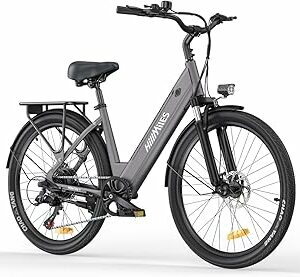HillMiles Bici Elettrica Per Adulti Da 26", 7 Velocità Bicicletta Elettrica da 36V 13Ah Batteria Rimovibile, 25km/h & Auto...