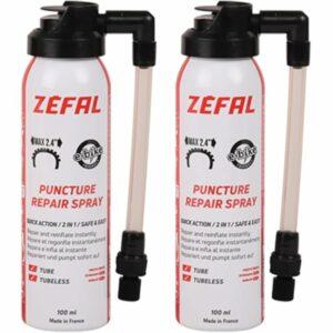 ZEFAL Pack Repair Spray 100ml - 2 x Bomboletta Ripara Gomme Bici - Gonfia e Ripara Bici - Schrader, Presta e Dunlop - 2 botti