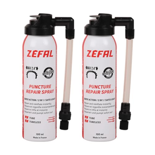 B0DP3HXM49 gal 0 69cfb79b73ce0 ZEFAL Pack Repair Spray 100ml - 2 x Bomboletta Ripara Gomme Bici - Gonfia e Ripara Bici - Schrader, Presta e Dunlop - 2 botti