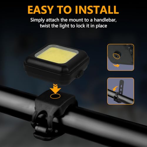 B0DPWXX9L7 gal 2 69cfa683e81b0 Ainiv Set Luci Bicicletta LED Ultra Sottile, Luce Bici Anteriore e Posteriore, USB Ricaricabile Luci Bicicletta, Illuminazion