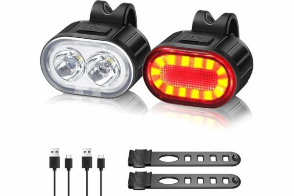 B0DQ5CXSX7 69cfa51b1b5d3 Oderra Luci Bicicletta Led, Ricaricabile USB & Impermeabili IPX5 Luci LED Bici, Lunga Durata Della Batteria, 4+6 Modalità Ult
