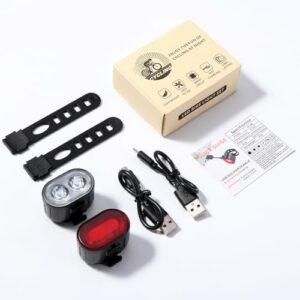 Oderra Luci Bicicletta Led, Ricaricabile USB & Impermeabili IPX5 Luci LED Bici, Lunga Durata Della Batteria, 4+6 Modalità Ult - immagine 3