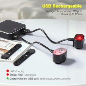 Oderra Luci Bicicletta Led, Ricaricabile USB & Impermeabili IPX5 Luci LED Bici, Lunga Durata Della Batteria, 4+6 Modalità Ult - immagine 4