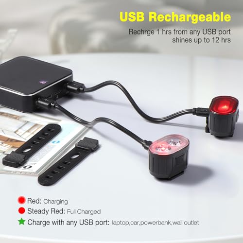 B0DQ5CXSX7 gal 2 69cfa520365ba Oderra Luci Bicicletta Led, Ricaricabile USB & Impermeabili IPX5 Luci LED Bici, Lunga Durata Della Batteria, 4+6 Modalità Ult