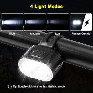 Oderra Luci Bicicletta Led, Ricaricabile USB & Impermeabili IPX5 Luci LED Bici, Lunga Durata Della Batteria, 4+6 Modalità Ult - immagine 5