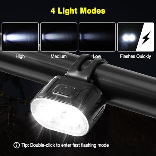 B0DQ5CXSX7 gal 3 69cfa522a6dd6 Oderra Luci Bicicletta Led, Ricaricabile USB & Impermeabili IPX5 Luci LED Bici, Lunga Durata Della Batteria, 4+6 Modalità Ult