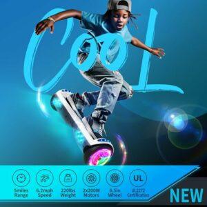Hoverboard 6.5 Pouces auto-équilibrant avec haut-parleur Bluetooth et lumière LED, cadeaux pour enfants 7 Hoverboard 6.5 Pouces auto-équilibrant avec haut-parleur Bluetooth et lumière LED, cadeaux pour enfants - immagine 3