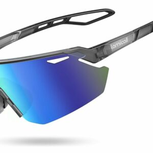 Lamicall Occhiali da Sole Ciclismo Polarizzati, [24g Ultraleggero] Anti-UV400, TR90-Telaio, Nasello Regolabile, Occhiali da S