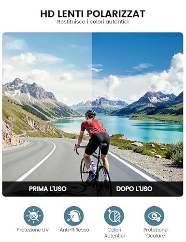 B0DYVBD2MP gal 2 69cfba3a42141 Lamicall Occhiali da Sole Ciclismo Polarizzati, [24g Ultraleggero] Anti-UV400, TR90-Telaio, Nasello Regolabile, Occhiali da S