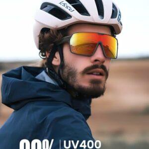 Lamicall Occhiali da Sole Ciclismo Polarizzati, [29g Ultraleggero] Anti-UV400, TR90-Telaio Infrangibile, Occhiali da Sole Spo - immagine 3