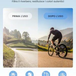 Lamicall Occhiali da Sole Ciclismo Polarizzati, [29g Ultraleggero] Anti-UV400, TR90-Telaio Infrangibile, Occhiali da Sole Spo - immagine 4