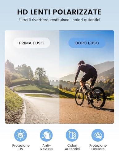 B0DYVCFCSY gal 2 69cfbb81d3580 Lamicall Occhiali da Sole Ciclismo Polarizzati, [29g Ultraleggero] Anti-UV400, TR90-Telaio Infrangibile, Occhiali da Sole Spo