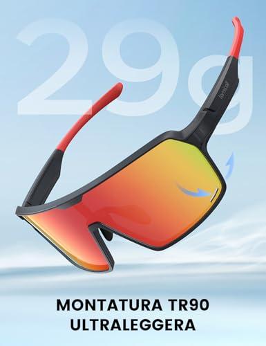 B0DYVCFCSY gal 3 69cfbb88163bf Lamicall Occhiali da Sole Ciclismo Polarizzati, [29g Ultraleggero] Anti-UV400, TR90-Telaio Infrangibile, Occhiali da Sole Spo