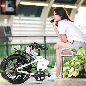 SAMEBIKE Bicicletta Elettrica Pieghevole Da 20 Pollici, Batteria Rimovibile Da 48V 10.4Ah, Mini Bici Elettrica Da Città Pi... - immagine 3