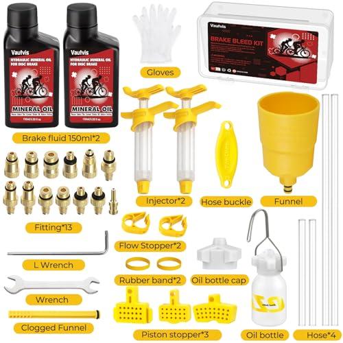 B0F17Y6JBV gal 1 69cfb8f3cd14f Vautvis Kit Spurgo Freni per Shimano, Kit Spurgo Freni per MTB, Kit di Attrezzi per Bicicletta, Incluso 150 ML di Liquido Oli