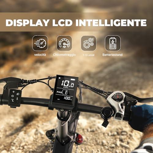 B0F32KPX7D gal 3 69d0bd037e549 AOIHO Bici Elettrica, 20×4.0" Fat Tire Bici Elettrica Pieghevole, 7 Velocità Bicicletta Elettrica da 48V 624 Wh Batteria R...