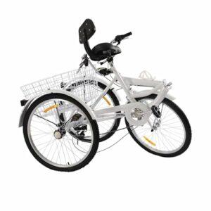 BYUAK Triciclo pieghevole per adulti, 24 pollici, 7 marce, 3 ruote, bicicletta per adulti, con cestino, bicicletta per la spe 9 BYUAK Triciclo pieghevole per adulti, 24 pollici, 7 marce, 3 ruote, bicicletta per adulti, con cestino, bicicletta per la spe - immagine 5