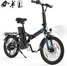 AOIHO Bici Elettrica, 14"/20" Bici Elettrica Pieghevole da 36V/48V Batteria, Autonomia di 45-70KM, Motore 250W, EBike Adul...