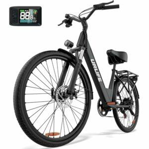 URLIFE Bici Elettrica Per Adulti Da 26", Bicicletta Elettrica con display LCD, 7 Velocità Batteria Rimovibile Autonomia, E-bi