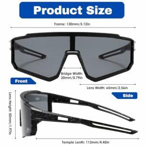 Dreaku Occhiali da ciclismo per bambini, 3 pezzi, occhiali sportivi per bambini, protezione UV400, polarizzati, antivento, pe 8 Dreaku Occhiali da ciclismo per bambini, 3 pezzi, occhiali sportivi per bambini, protezione UV400, polarizzati, antivento, pe - immagine 4