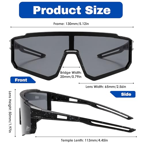 Dreaku Occhiali da ciclismo per bambini, 3 pezzi, occhiali sportivi per bambini, protezione UV400, polarizzati, antivento, pe 3 B0F8J4L2GJ gal 2 69cfbb127e145 Dreaku Occhiali da ciclismo per bambini, 3 pezzi, occhiali sportivi per bambini, protezione UV400, polarizzati, antivento, pe