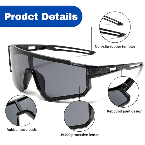 Dreaku Occhiali da ciclismo per bambini, 3 pezzi, occhiali sportivi per bambini, protezione UV400, polarizzati, antivento, pe 4 B0F8J4L2GJ gal 3 69cfbb146b9e4 Dreaku Occhiali da ciclismo per bambini, 3 pezzi, occhiali sportivi per bambini, protezione UV400, polarizzati, antivento, pe