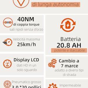 KAISDA Bicicletta Elettrica Pieghevole Pedelec 20 Pollici, Doppelakku 36V20.8Ah, Autonomia 45-90KM, Leggera 33KG, IPX6 Imp... - immagine 3
