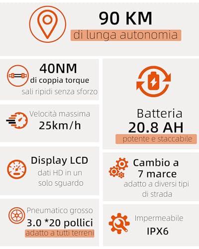 B0F8ZXSTVR gal 1 69d0bd4001e95 KAISDA Bicicletta Elettrica Pieghevole Pedelec 20 Pollici, Doppelakku 36V20.8Ah, Autonomia 45-90KM, Leggera 33KG, IPX6 Imp...