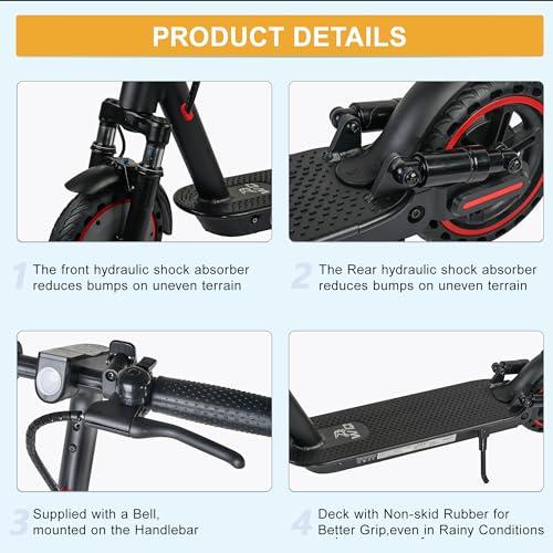 B0FC2G72DZ gal 2 69d4afda12d05 Monopattino elettrico pieghevole per adulti,8.5"/10" Pneumatici,portata massima 30-45 chilometri,4 ammortizzatori, control...