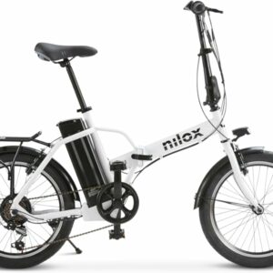 Nilox, Ebike, Bici Elettrica Pieghevole, Fino a 40 km di Autonomia, Fino a 25 Km/h, Motore da 36 V/250 W e Batteria 36 V, Gom - immagine 1