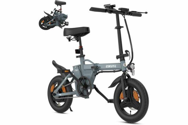 B0FCMHFTJJ 69cfc882351b2 ESKUTE F100 Bici Elettrica Per Adulti, 14" Pieghevole Bicicletta Elettrica, Batteria 36V 9Ah, 25 km/h & Autonomia 25-50 km, D