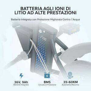 ESKUTE F100 Bici Elettrica Per Adulti, 14" Pieghevole Bicicletta Elettrica, Batteria 36V 9Ah, 25 km/h & Autonomia 25-50 km, D - immagine 3
