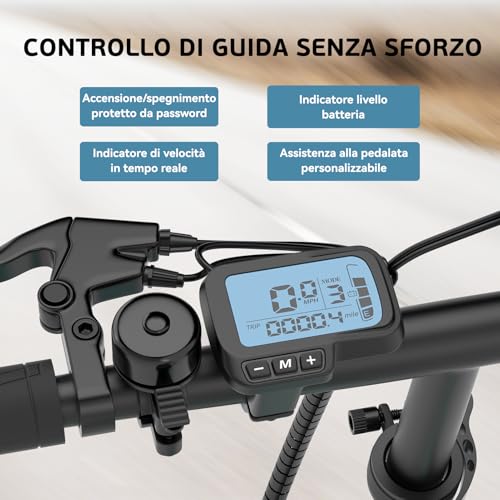 B0FCMHFTJJ gal 3 69cfc88d9f4b4 ESKUTE F100 Bici Elettrica Per Adulti, 14" Pieghevole Bicicletta Elettrica, Batteria 36V 9Ah, 25 km/h & Autonomia 25-50 km, D