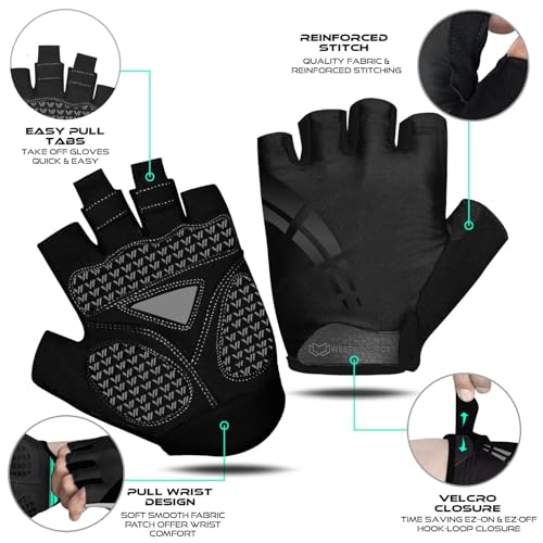 B0FDLCJWZL gal 1 69cf8c1aebd56 WESTWOOD FOX Guanti da ciclismo per uomo e donna, guanti unisex con imbottitura in gel antiscivolo, traspiranti, con palmo pe