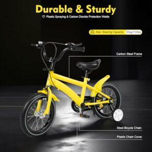 GDSKR Bicicletta per bambini da 14 pollici, Bicicletta per bambini con altezza regolabile, 3-6 anni con ruota di supporto, Bi - immagine 3