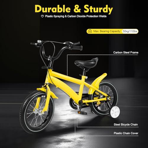 B0FH9YY8NC gal 1 69cfa31271c5c GDSKR Bicicletta per bambini da 14 pollici, Bicicletta per bambini con altezza regolabile, 3-6 anni con ruota di supporto, Bi