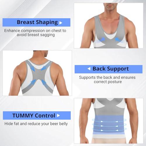 B0FHQ33H9Y gal 1 69d0c111bc29a MEETWEE Canotta a Compressione da Uomo,Camicia Manica Corto Asciugatura Maglietta Senza Maniche Modellante e Snellente Bod...