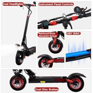 PLAYBIK Monopattino Elettrico Adulti 500W Motore, Batteria 48V 15AH, IP54, Autonomia di 35-50 km, 10 pollici Pneumatici Fu... - immagine 3