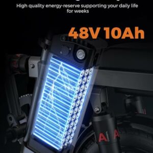 ENGWE Bicicletta elettrica Mini Adulti e Adolescenti - Ebike da città 14" con pneumatico grasso, motore da 250W, batteria da - immagine 3