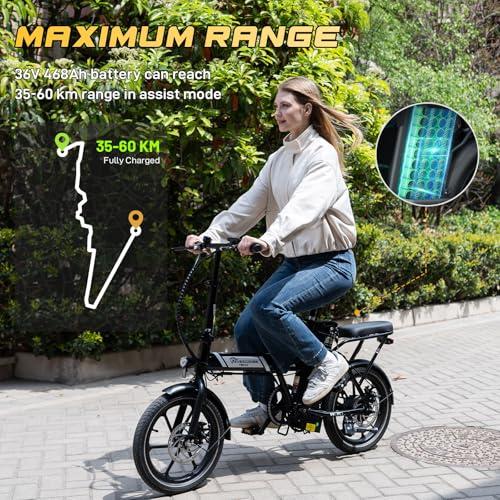 B0FMRJWH44 gal 1 69cfc9088bb05 EVERCROSS Bicicletta Elettrica per Adulti, 250W Bici da Montagna,16"/20" Pneumatici Grassi E-Bike, Fino a 25KM/H, 36V/48V Bat