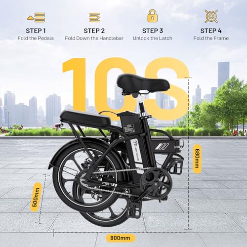 B0FMRJWH44 gal 2 69cfc90b7ade4 EVERCROSS Bicicletta Elettrica per Adulti, 250W Bici da Montagna,16"/20" Pneumatici Grassi E-Bike, Fino a 25KM/H, 36V/48V Bat