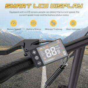 EVERCROSS Bicicletta Elettrica per Adulti, 250W Bici da Montagna,16"/20" Pneumatici Grassi E-Bike, Fino a 25KM/H, 36V/48V Bat - immagine 5
